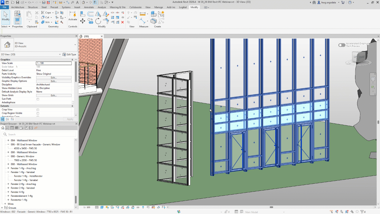 Die kurze Animation zeigt, wie sich Daten aus Revit in Logikal nutzen lassen.