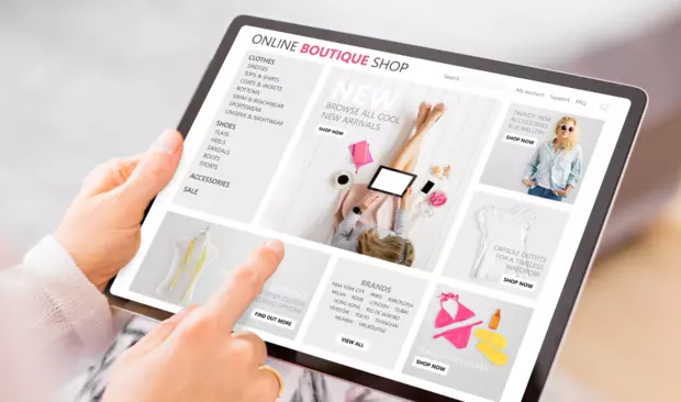 Online shopping on tablet