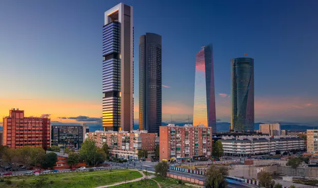 Financial district of Madrid, Spain