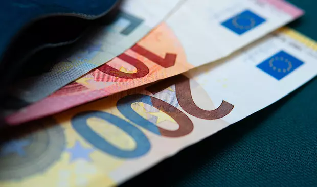 Bilden visar europeiska pengar